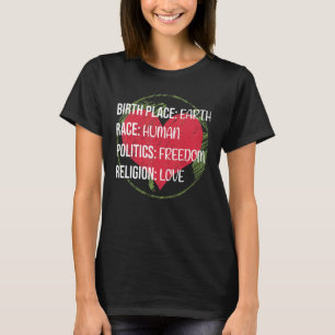 Colorful Peace Proud Humanist T-shirt