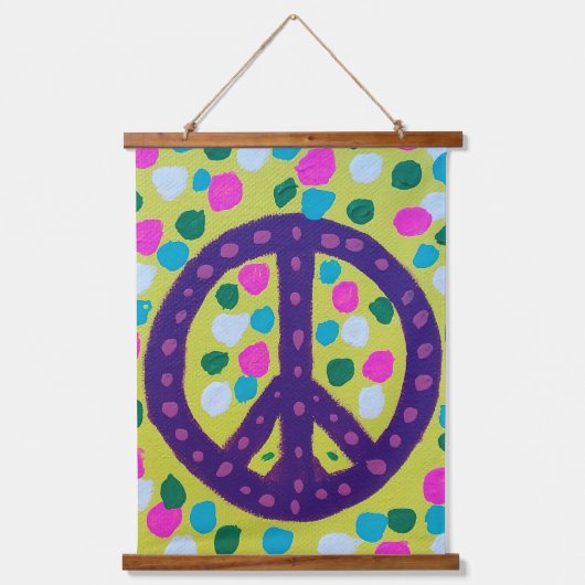 Colorful Peace Sign Acrylic Art Hangend Wandkleed (Voorkant)