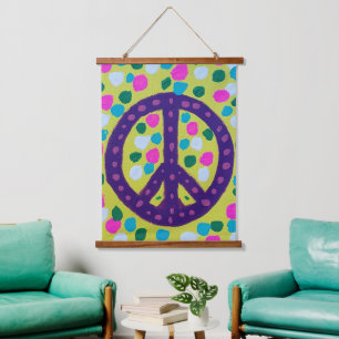 Colorful Peace Sign Acrylic Art Hangend Wandkleed