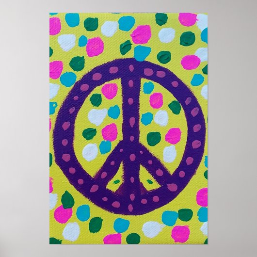 Colorful Peace Sign Acrylic Art Poster (Voorkant)