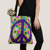 Colorful Peace Sign Acrylic Art Tote Bag (Dichtbij)