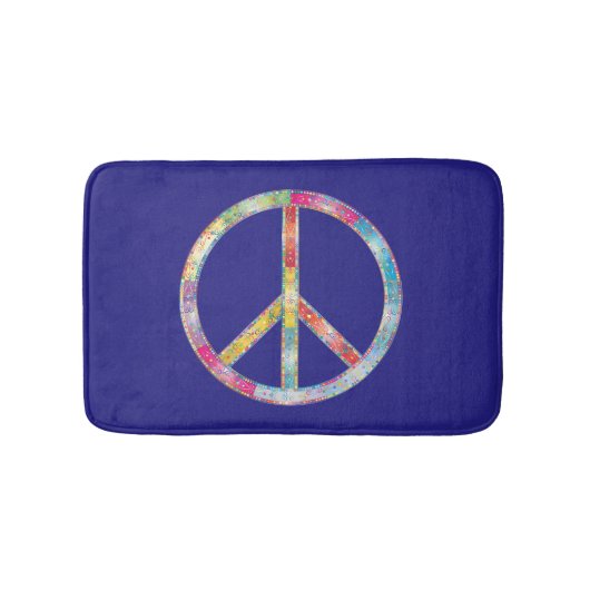 Colorful Peace Sign Badmat (Voorkant)