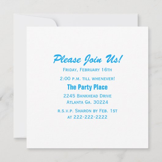 Colorful Peace Sign: Birthday Party Invitations Kaart (Achterkant)