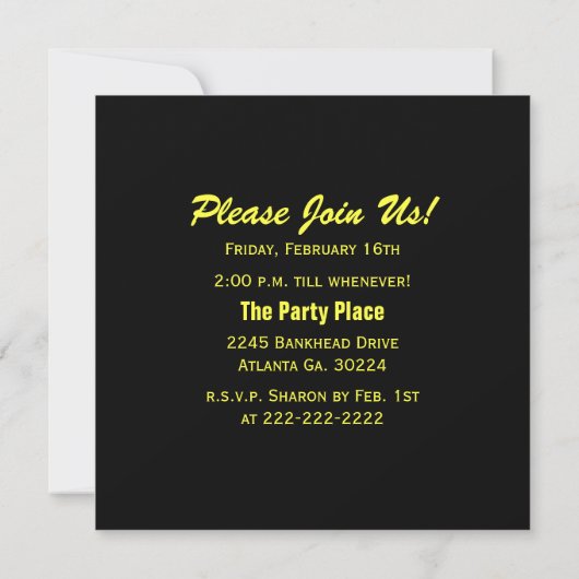 Colorful Peace Sign: Birthday Party Invitations Kaart (Achterkant)