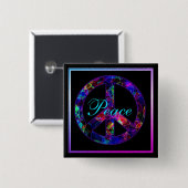 Colorful Peace Sign-Button Vierkante Button 5,1 Cm (Voorkant /achterkant)