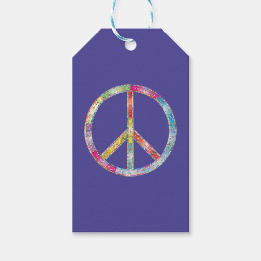 Colorful Peace Sign Cadeaulabel (Voorkant)