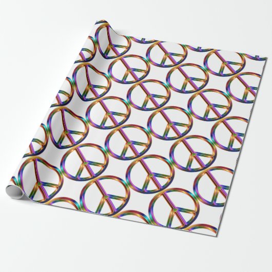 Colorful Peace Sign Cadeaupapier (Uitgerold)