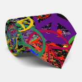 COLORFUL PEACE SIGN COLLAGE STROPDAS (Opgerold)