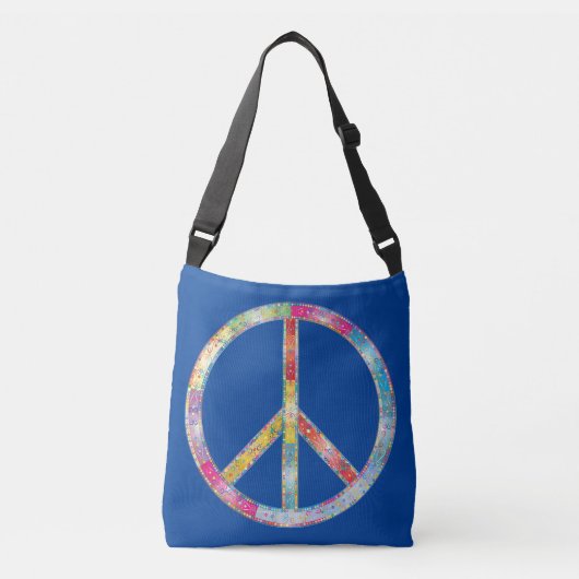 Colorful Peace Sign Crossbody Tas (Voorkant)
