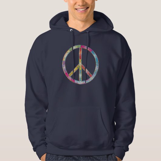 Colorful Peace Sign Hoodie (Voorkant)