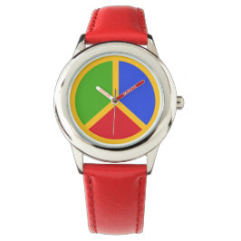 Colorful Peace Sign-horloges Horloge
