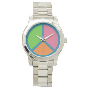 Colorful Peace Sign-horloges Horloge