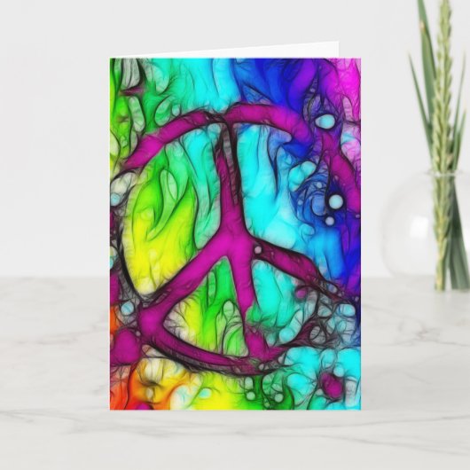 Colorful Peace Sign Kaart (Voorkant)