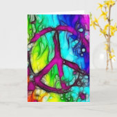 Colorful Peace Sign Kaart (Gele Bloem)