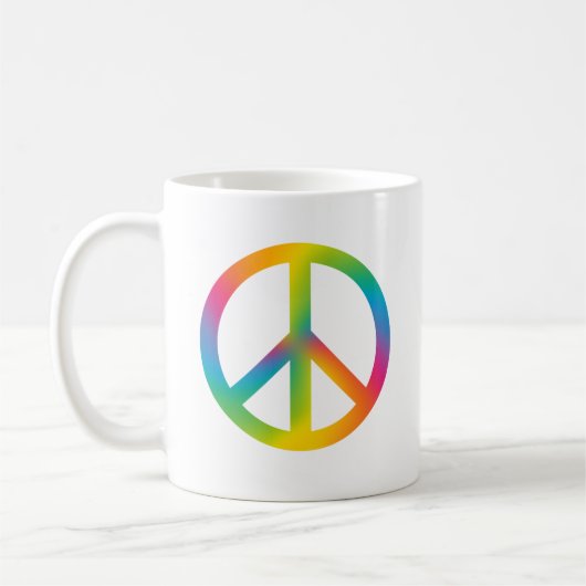 Colorful Peace Sign. Koffiemok (Links)