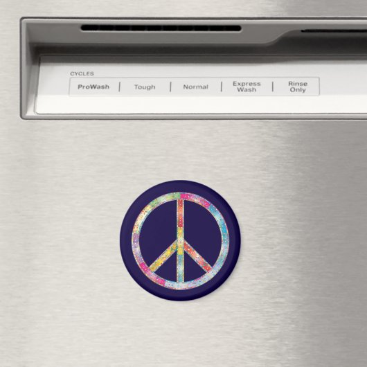 Colorful Peace Sign Magneet (Insitu (Vaatwasser))
