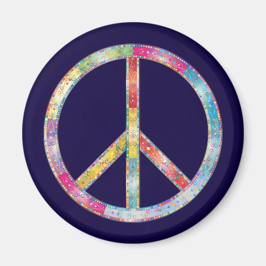 Colorful Peace Sign Magneet (Voorkant)