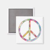 Colorful Peace Sign Magneet (Voorkant / Achterkant)