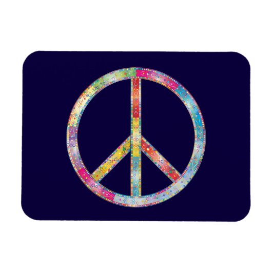 Colorful Peace Sign Magneet (Horizontaal)