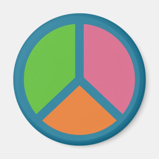 Colorful Peace Sign magnet (Voorkant)