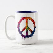 Colorful peace sign mug tweekleurige koffiemok (Links)