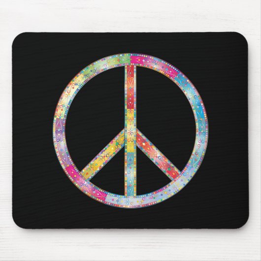 Colorful Peace Sign Muismat (Voorkant)