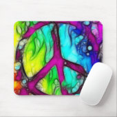 Colorful Peace Sign Muismat (Met muis)