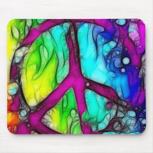 Colorful Peace Sign Muismat (Voorkant)
