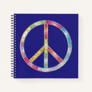 Colorful Peace Sign Notitieboek