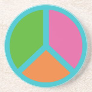 Colorful Peace Sign-onderzetter Zandsteen Onderzetter