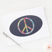 Colorful Peace Sign Ovale Sticker (Envelop)