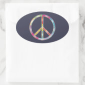 Colorful Peace Sign Ovale Sticker (Tas)