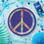 Colorful Peace Sign Papieren Bordje (Feest)