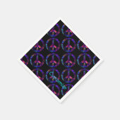 Colorful Peace Sign Pattern Black Napkins Servet (Hoek)