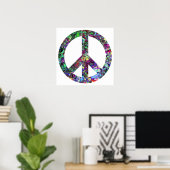 Colorful Peace Sign Poster (Thuiskantoor)