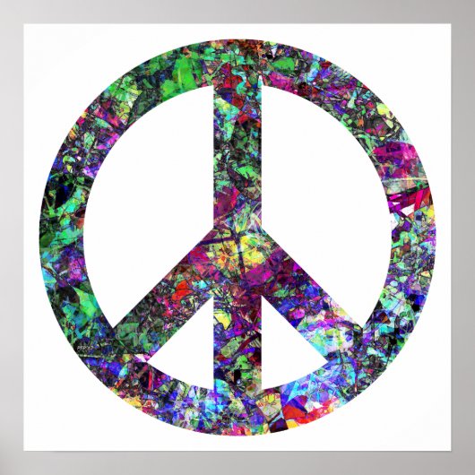 Colorful Peace Sign Poster (Voorkant)