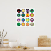 Colorful Peace sign poster (Keuken)