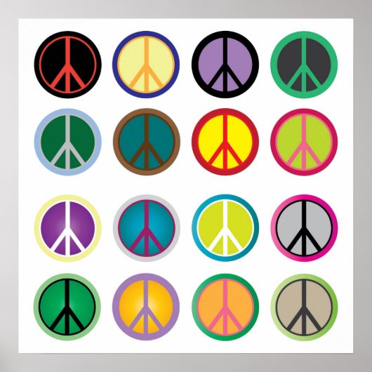 Colorful Peace sign poster (Voorkant)