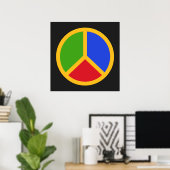 Colorful Peace Sign-poster Poster (Thuiskantoor)