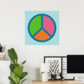 Colorful Peace Sign-poster Poster (Thuiskantoor)