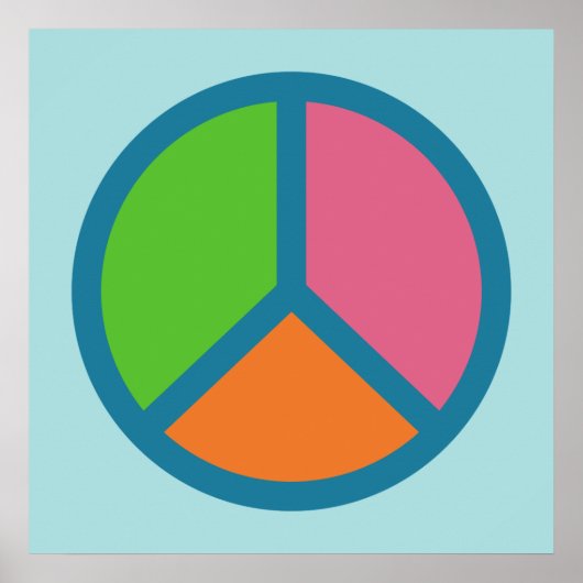 Colorful Peace Sign-poster Poster (Voorkant)