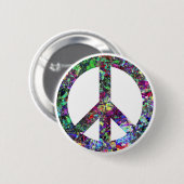 Colorful Peace Sign Ronde Button 5,7 Cm (Voorkant /achterkant)