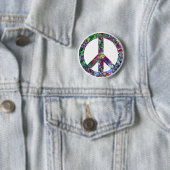 Colorful Peace Sign Ronde Button 5,7 Cm (In situ)