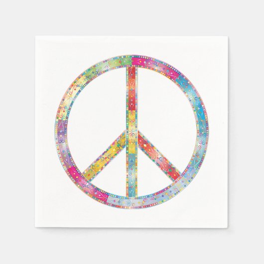 Colorful Peace Sign Servet (Voorkant)