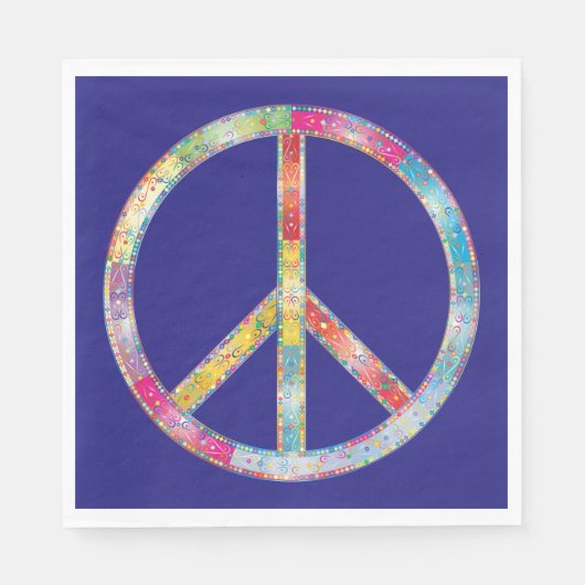 Colorful Peace Sign Servet (Voorkant)