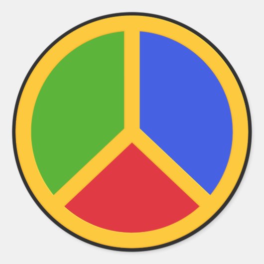 Colorful Peace Sign-stickers Ronde Sticker (Voorkant)