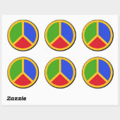 Colorful Peace Sign-stickers Ronde Sticker (Vel)