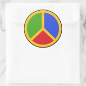 Colorful Peace Sign-stickers Ronde Sticker (Tas)