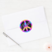 Colorful Peace Sign-stickers Ronde Sticker (Envelop)