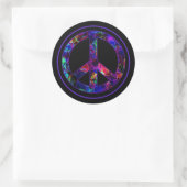 Colorful Peace Sign-Stickers Ronde Sticker (Tas)